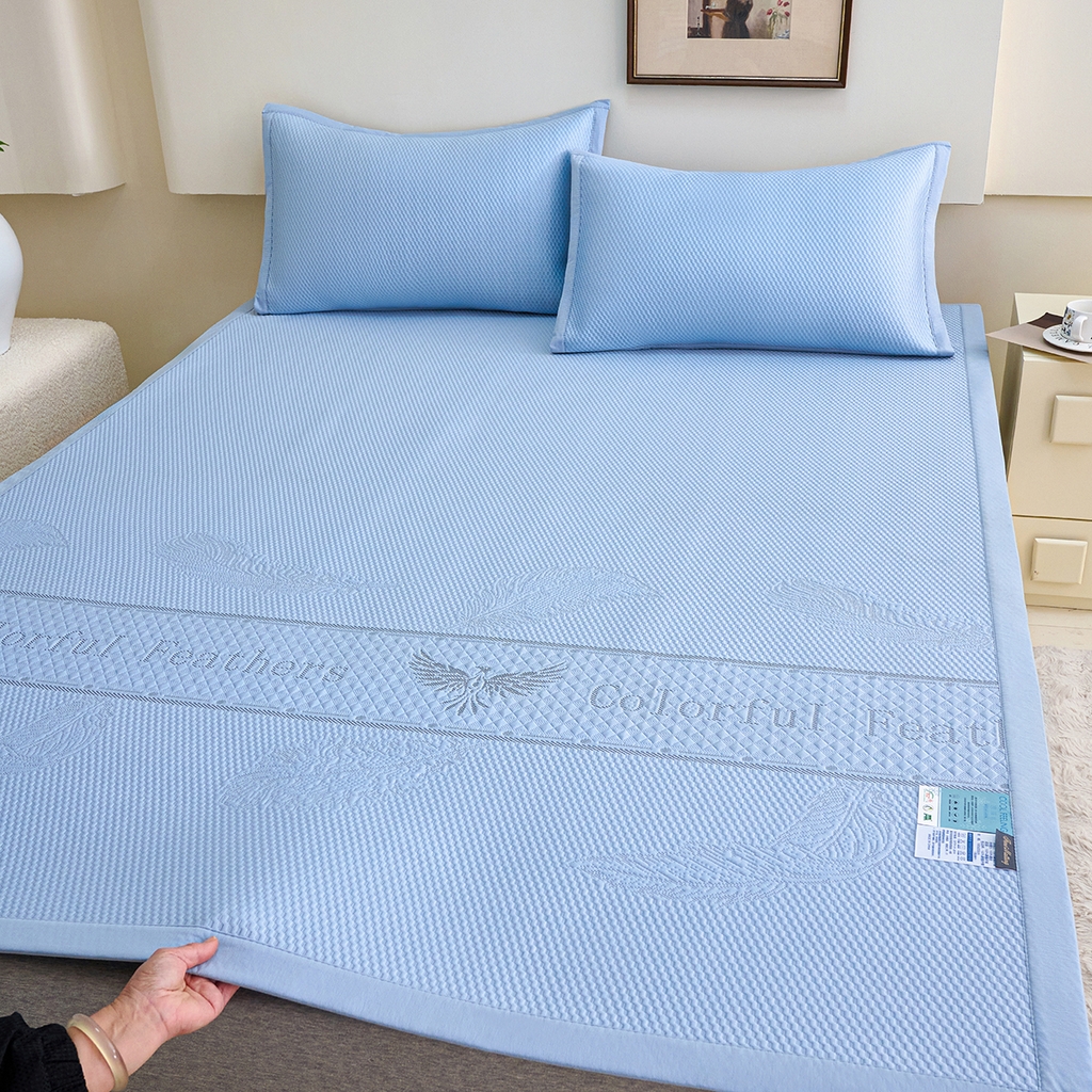 莱家富 2026新款A类凉感豆豆席-平铺款 平铺款-羽毛蓝