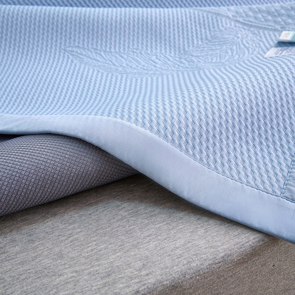 91家纺网 家纺一手货源 找家纺 莱家富 2026新款A类凉感豆豆席-平铺款 平铺款-羽毛蓝