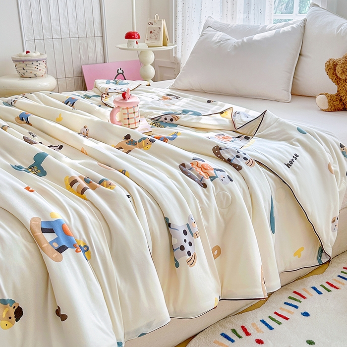 91家纺网 家纺一手货源 找家纺 宜家坊 2026新款A类针织棉嘟嘟被夏被春秋被空调被儿童学生被子被芯 马鲨拉帝