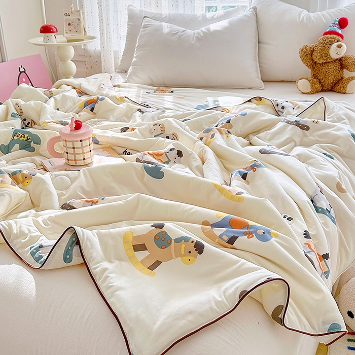 91家纺网 家纺一手货源 找家纺 宜家坊 2026新款A类针织棉嘟嘟被夏被春秋被空调被儿童学生被子被芯 马鲨拉帝