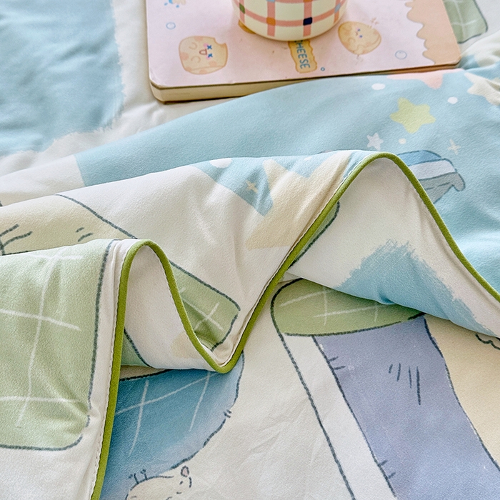 91家纺网 家纺一手货源 找家纺 宜家坊 2026新款A类针织棉嘟嘟被夏被春秋被空调被儿童学生被子被芯 喵喵屋