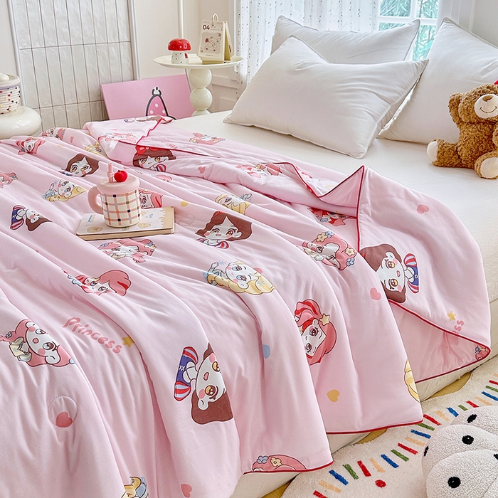 91家纺网 家纺一手货源 找家纺 宜家坊 2026新款A类针织棉嘟嘟被夏被春秋被空调被儿童学生被子被芯 小公举