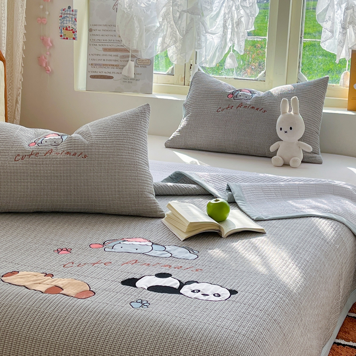 91家纺网 家纺一手货源 找家纺 （总）宜家坊 2026直播热款贴布绣加厚仿棉古法水洗棉夹棉床盖