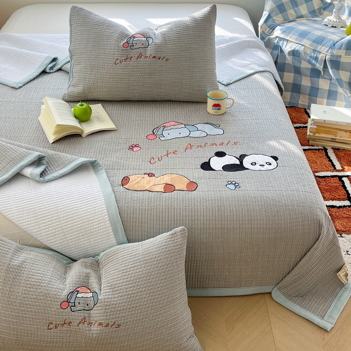 91家纺网 家纺一手货源 找家纺 （总）宜家坊 2026直播热款贴布绣加厚仿棉古法水洗棉夹棉床盖