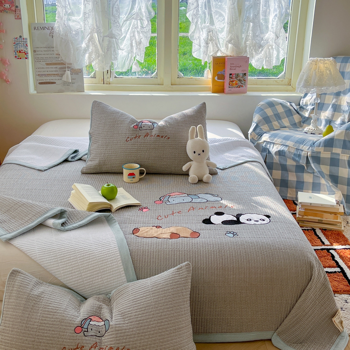 91家纺网 家纺一手货源 找家纺 （总）宜家坊 2026直播热款贴布绣加厚仿棉古法水洗棉夹棉床盖