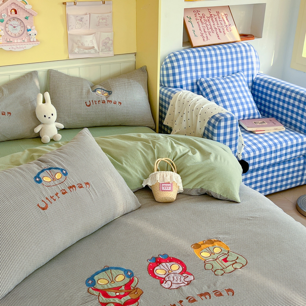 91家纺网 家纺一手货源 找家纺 （总）宜家坊 2026直播热款卡通贴布绣加厚仿棉古棉单人双人单倍套三四件套