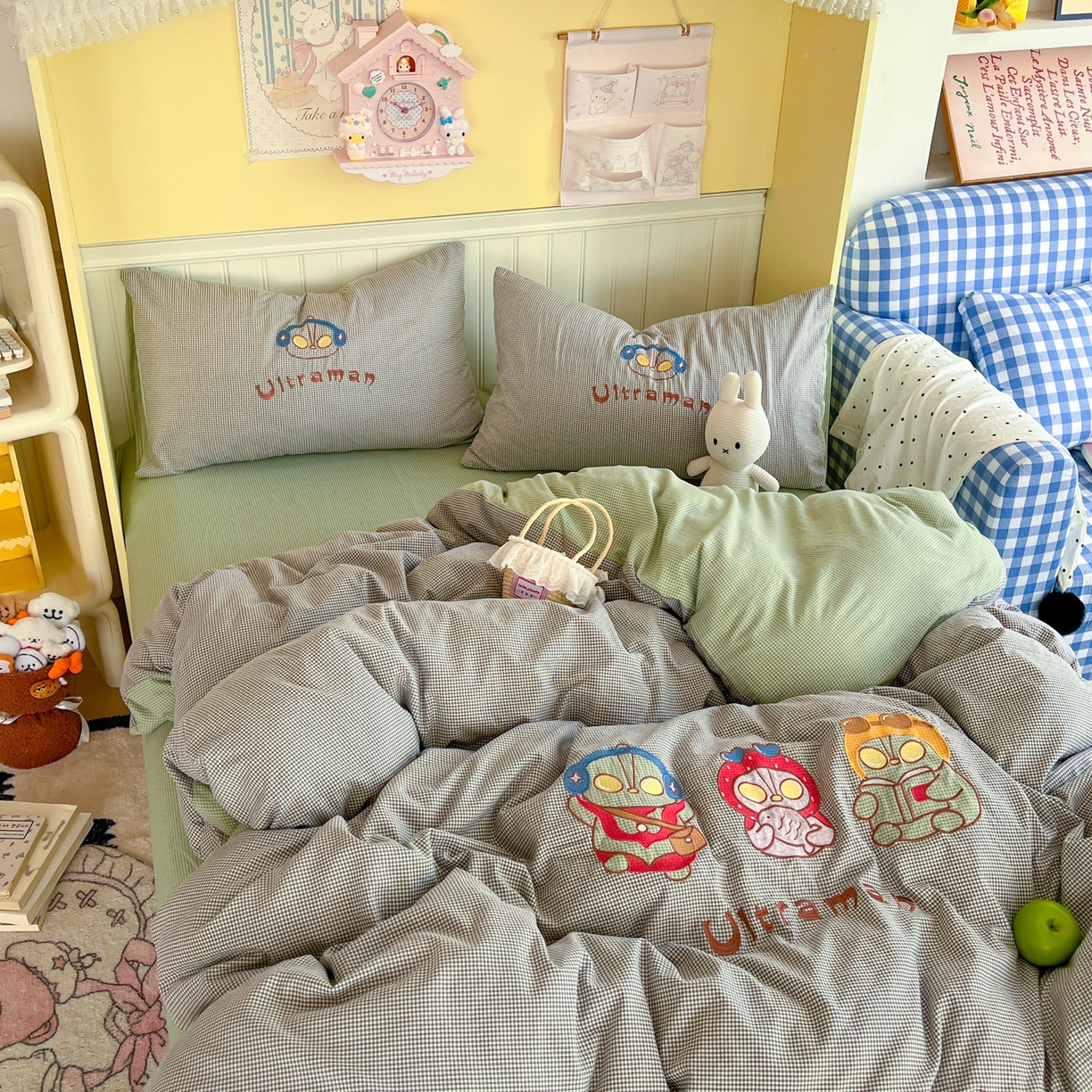 91家纺网 家纺一手货源 找家纺 （总）宜家坊 2026直播热款卡通贴布绣加厚仿棉古棉单人双人单倍套三四件套