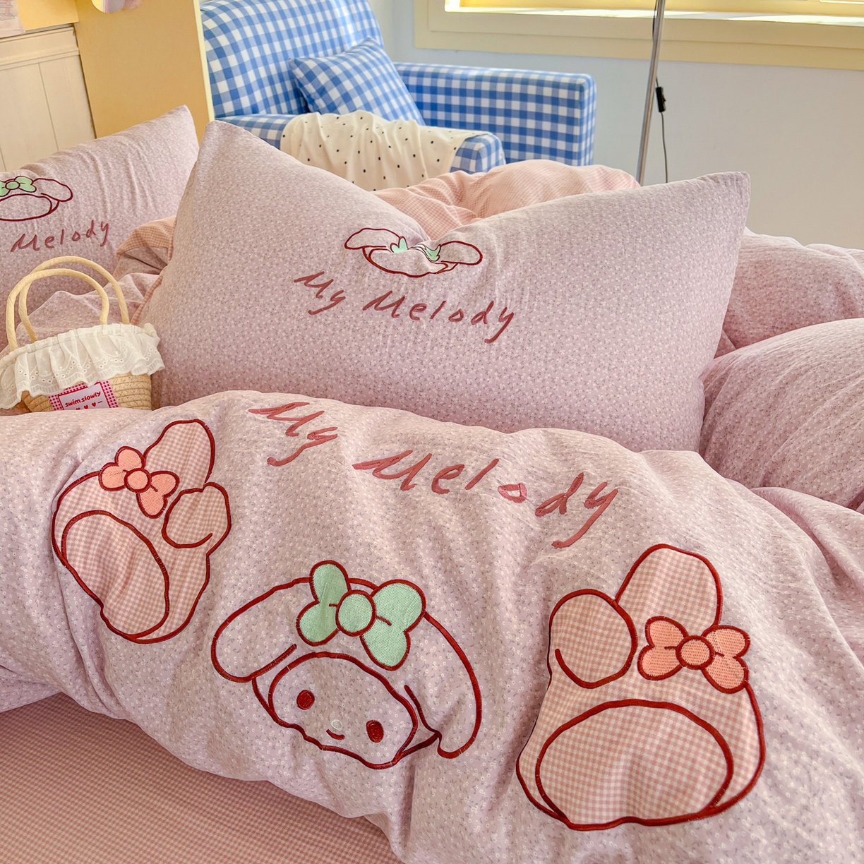 91家纺网 家纺一手货源 找家纺 （总）宜家坊 2026直播热款卡通贴布绣加厚仿棉古棉单人双人单倍套三四件套