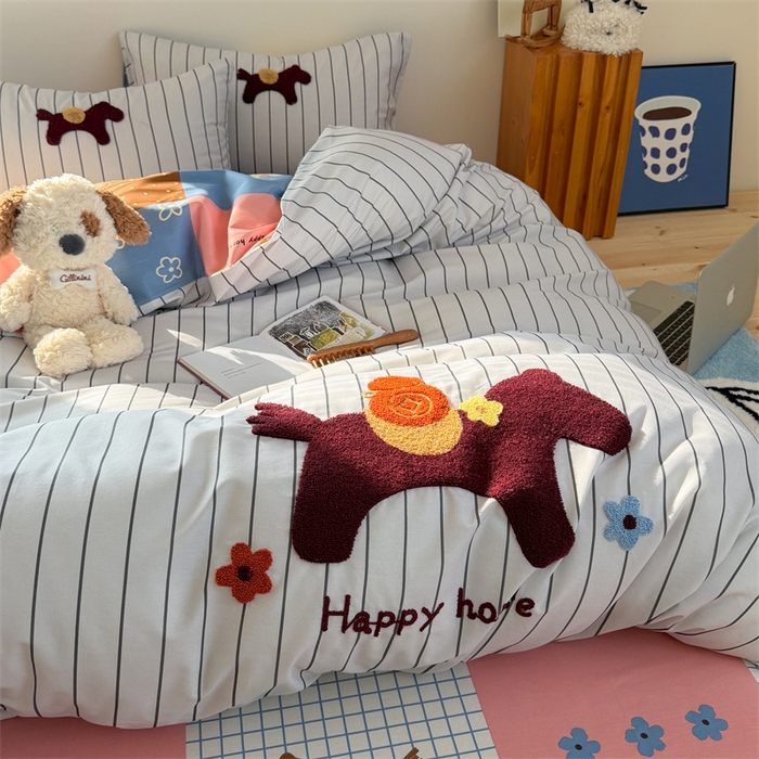 91家纺网 家纺一手货源 找家纺 （总）暖生活 2026新款全棉水洗棉毛巾绣夏被春秋被四件套