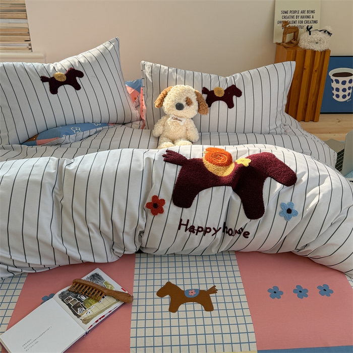 91家纺网 家纺一手货源 找家纺 （总）暖生活 2026新款全棉纯棉水洗棉印+绣四件套（会员➖5 改床笠➕10）