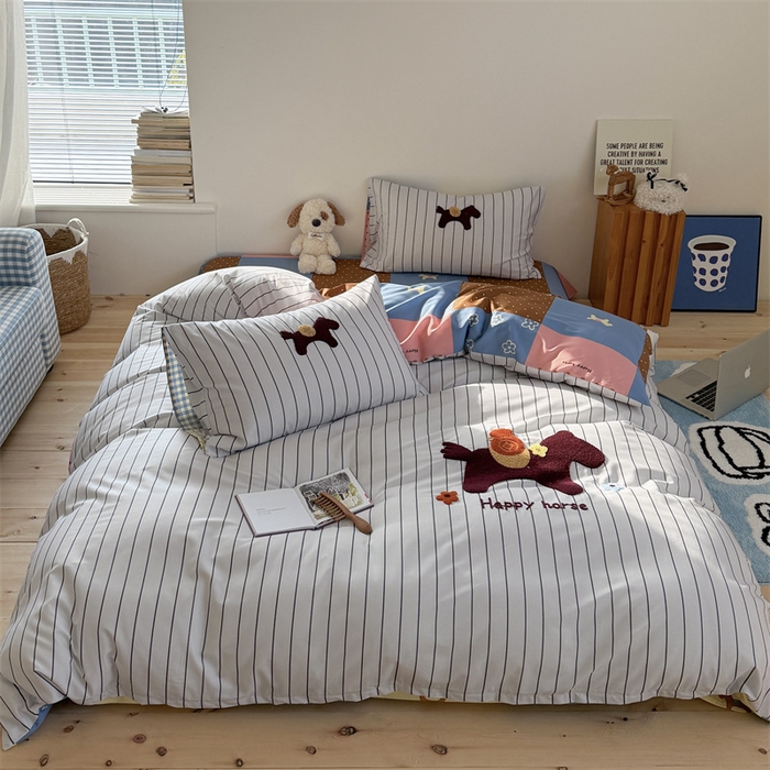 91家纺网 家纺一手货源 找家纺 （总）暖生活 2026新款全棉纯棉水洗棉印+绣四件套（会员➖5 改床笠➕10）