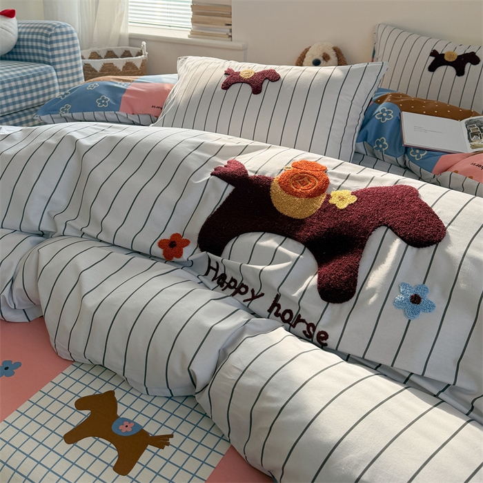 91家纺网 家纺一手货源 找家纺 （总）暖生活 2026新款全棉纯棉水洗棉印+绣四件套（会员➖5 改床笠➕10）