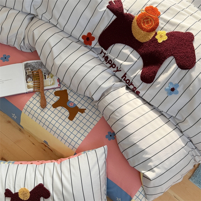 91家纺网 家纺一手货源 找家纺 （总）暖生活 2026新款全棉纯棉水洗棉印+绣四件套（会员➖5 改床笠➕10）