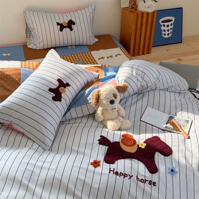 91家纺网 家纺一手货源 找家纺 （总）暖生活 2026新款全棉纯棉水洗棉印+绣四件套（会员➖5 改床笠➕10）