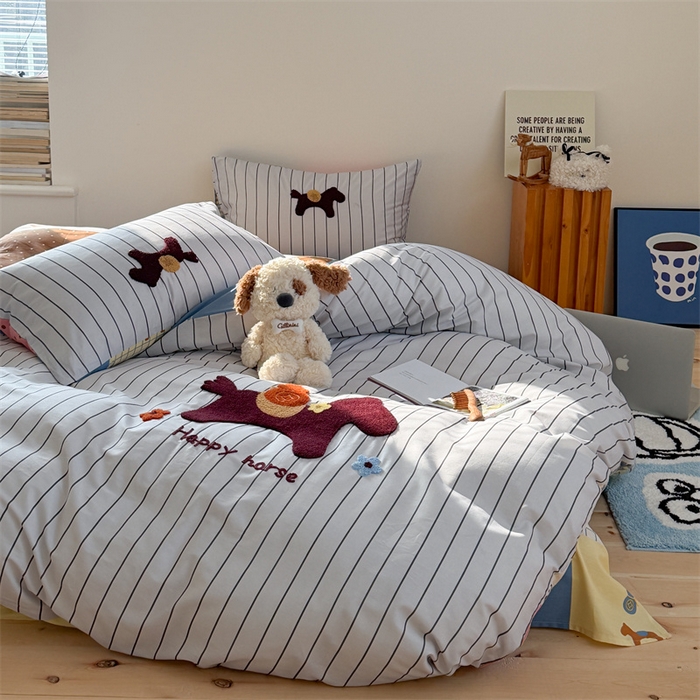 91家纺网 家纺一手货源 找家纺 （总）暖生活 2026新款全棉纯棉水洗棉印+绣四件套（会员➖5 改床笠➕10）