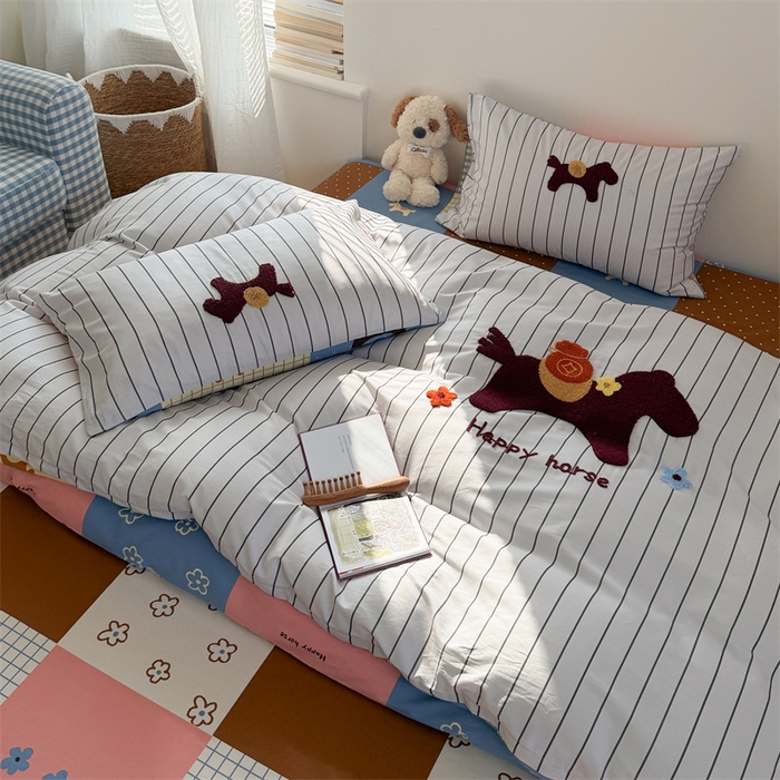 91家纺网 家纺一手货源 找家纺 （总）暖生活 2026新款全棉纯棉水洗棉印+绣四件套（会员➖5 改床笠➕10）