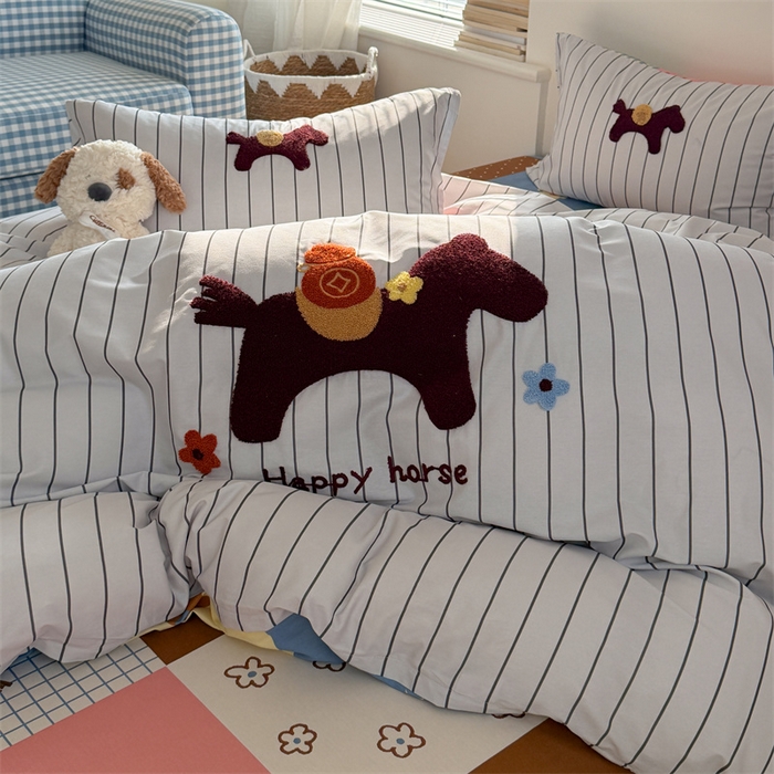 91家纺网 家纺一手货源 找家纺 （总）暖生活 2026新款全棉纯棉水洗棉印+绣四件套（会员➖5 改床笠➕10）