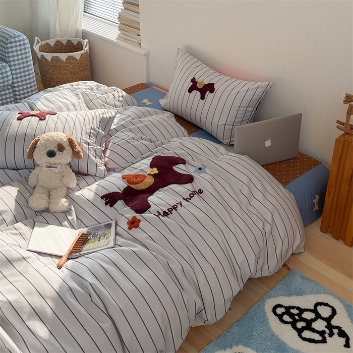 91家纺网 家纺一手货源 找家纺 （总）暖生活 2026新款全棉纯棉水洗棉印+绣四件套（会员➖5 改床笠➕10）