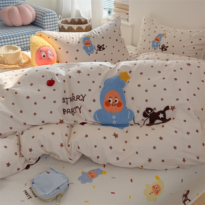 91家纺网 家纺一手货源 找家纺 （总）暖生活 2026新款全棉纯棉水洗棉印+绣四件套（会员➖5 改床笠➕10）