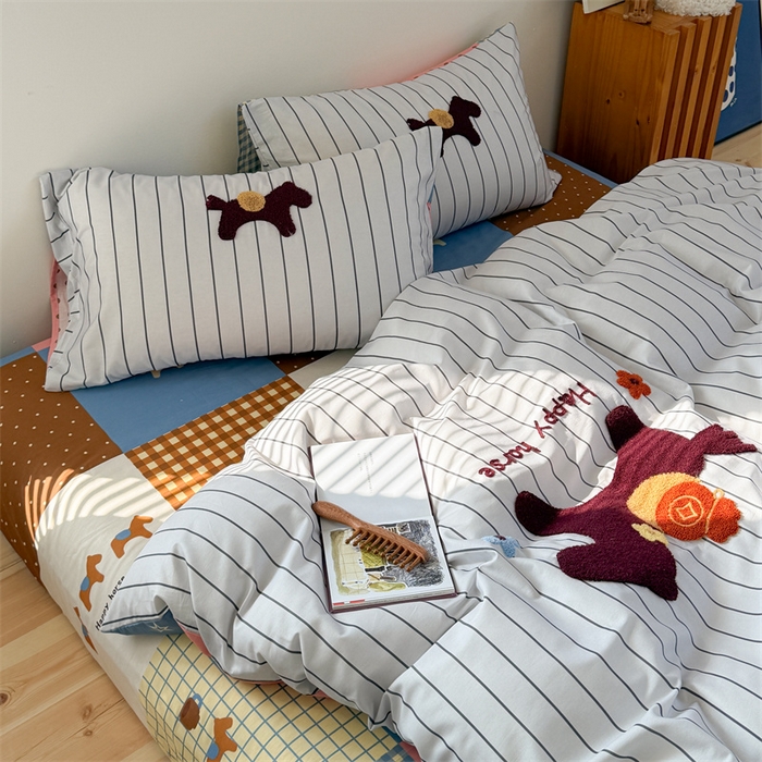 91家纺网 家纺一手货源 找家纺 暖生活 2026新款全棉纯棉水洗棉印+绣四件套（会员➖5 改床笠➕10） 马上有钱