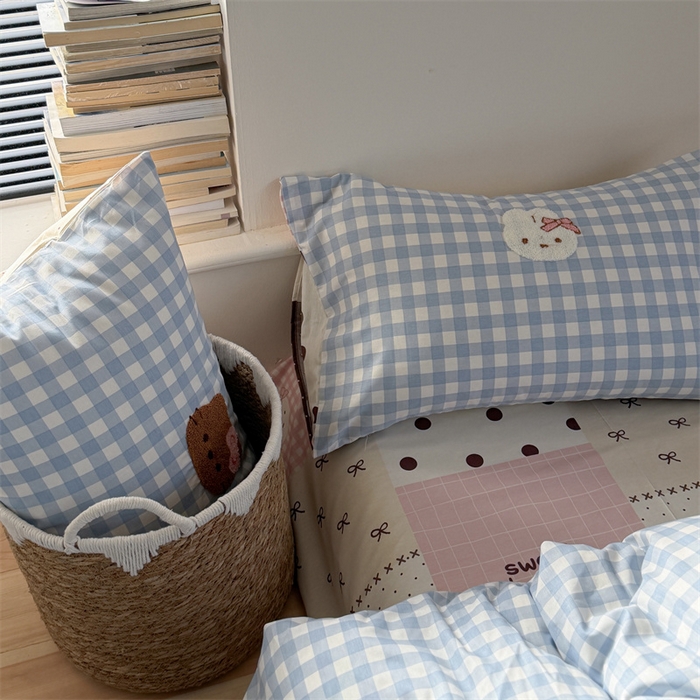 91家纺网 家纺一手货源 找家纺 暖生活 2026新款全棉纯棉水洗棉印+绣四件套（会员➖5 改床笠➕10） 三只兔喵