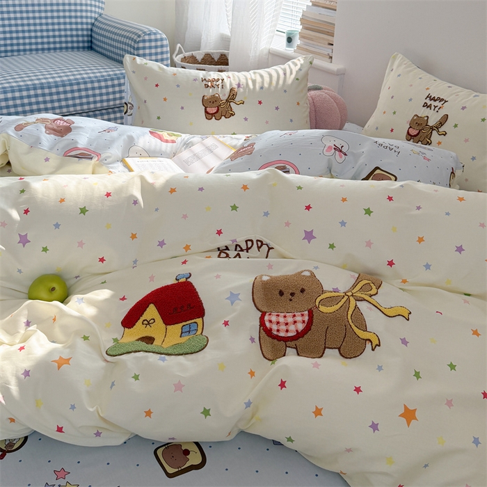 暖生活 2026新款全棉纯棉水洗棉印+绣四件套（会员➖5 改床笠➕10） 星之家