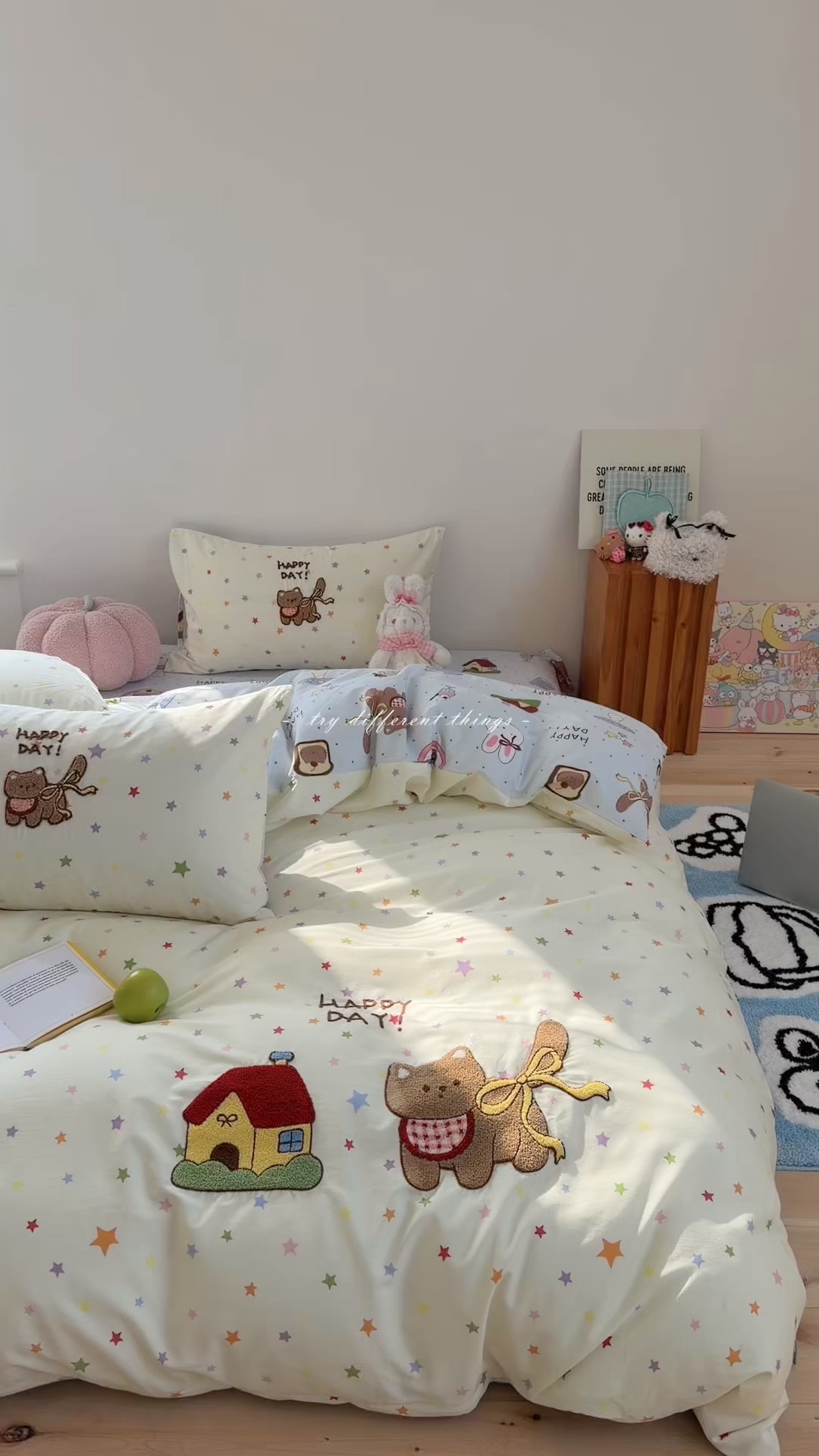 91家纺网 家纺一手货源 找家纺 暖生活 2026新款全棉纯棉水洗棉印+绣四件套（会员➖5 改床笠➕10） 星之家