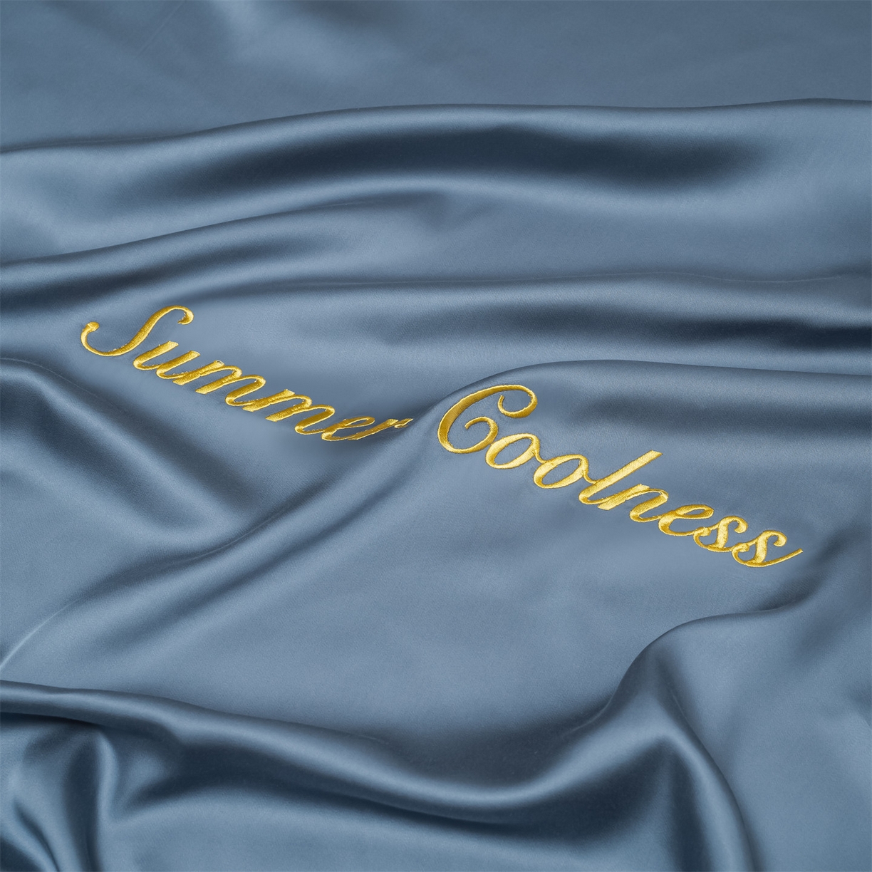 91家纺网 家纺一手货源 找家纺 （总）美澳家纺 2026春夏新款纯色刺绣凉感水洗冰丝真丝床笠三件套