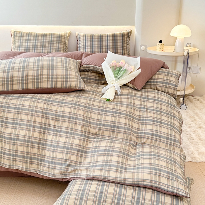 91家纺网 家纺一手货源 找家纺 （总）晚爱家纺 2025水洗棉麻双层纱四件套 超柔A类母婴级有氧棉