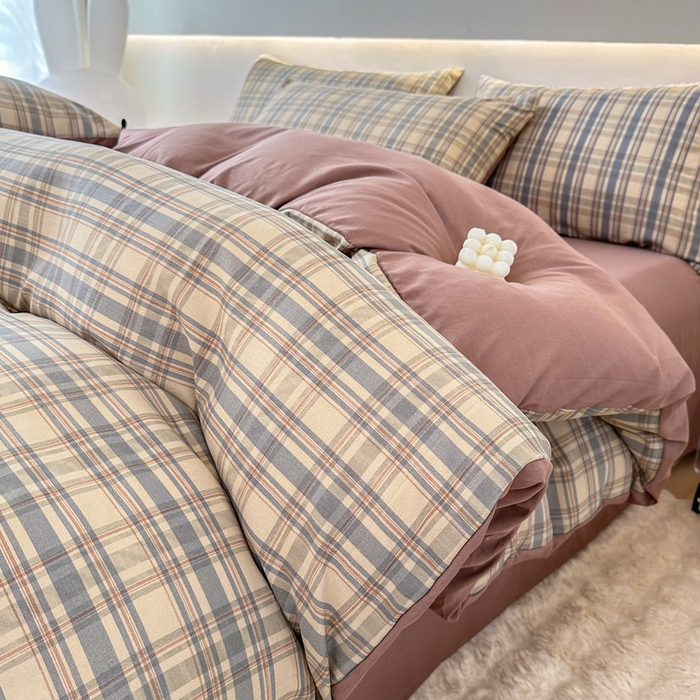 91家纺网 家纺一手货源 找家纺 （总）晚爱家纺 2025水洗棉麻双层纱四件套 超柔A类母婴级有氧棉