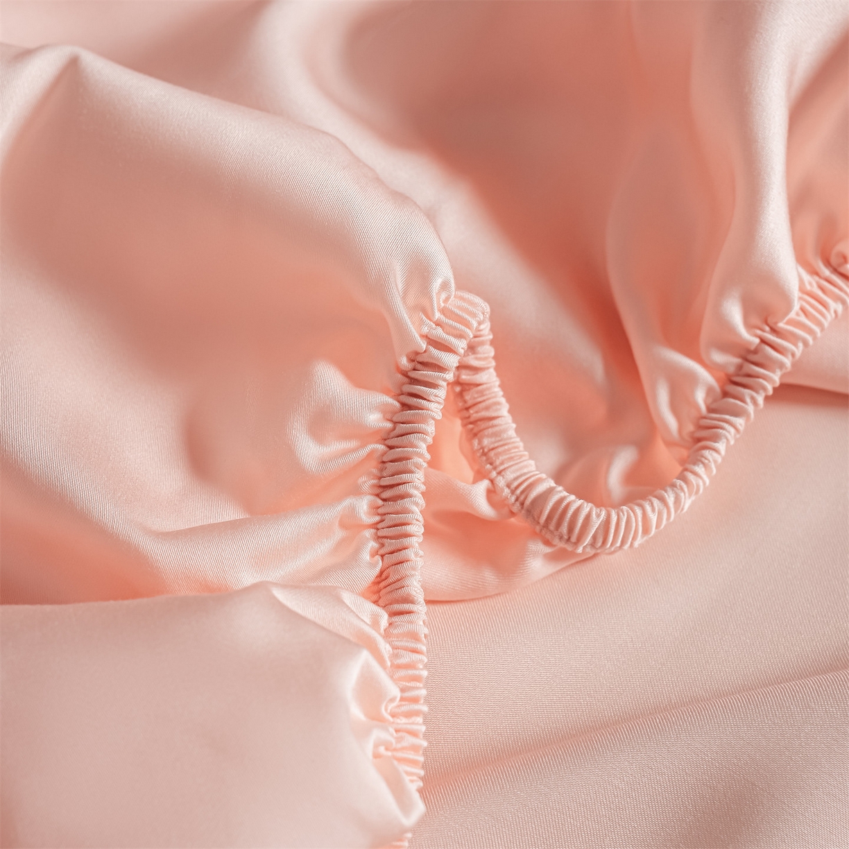 91家纺网 家纺一手货源 找家纺 美澳家纺 2026春夏新款纯色刺绣凉感水洗冰丝真丝床笠三件套 钻石粉