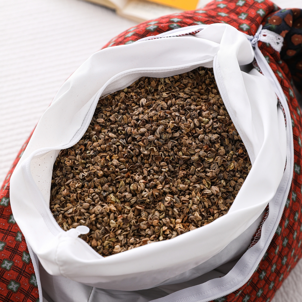 91家纺网 家纺一手货源 找家纺 芯洲 2026新款卡通可爱小鸟造型双层纱荞麦枕枕头枕芯 月眠鸟-红