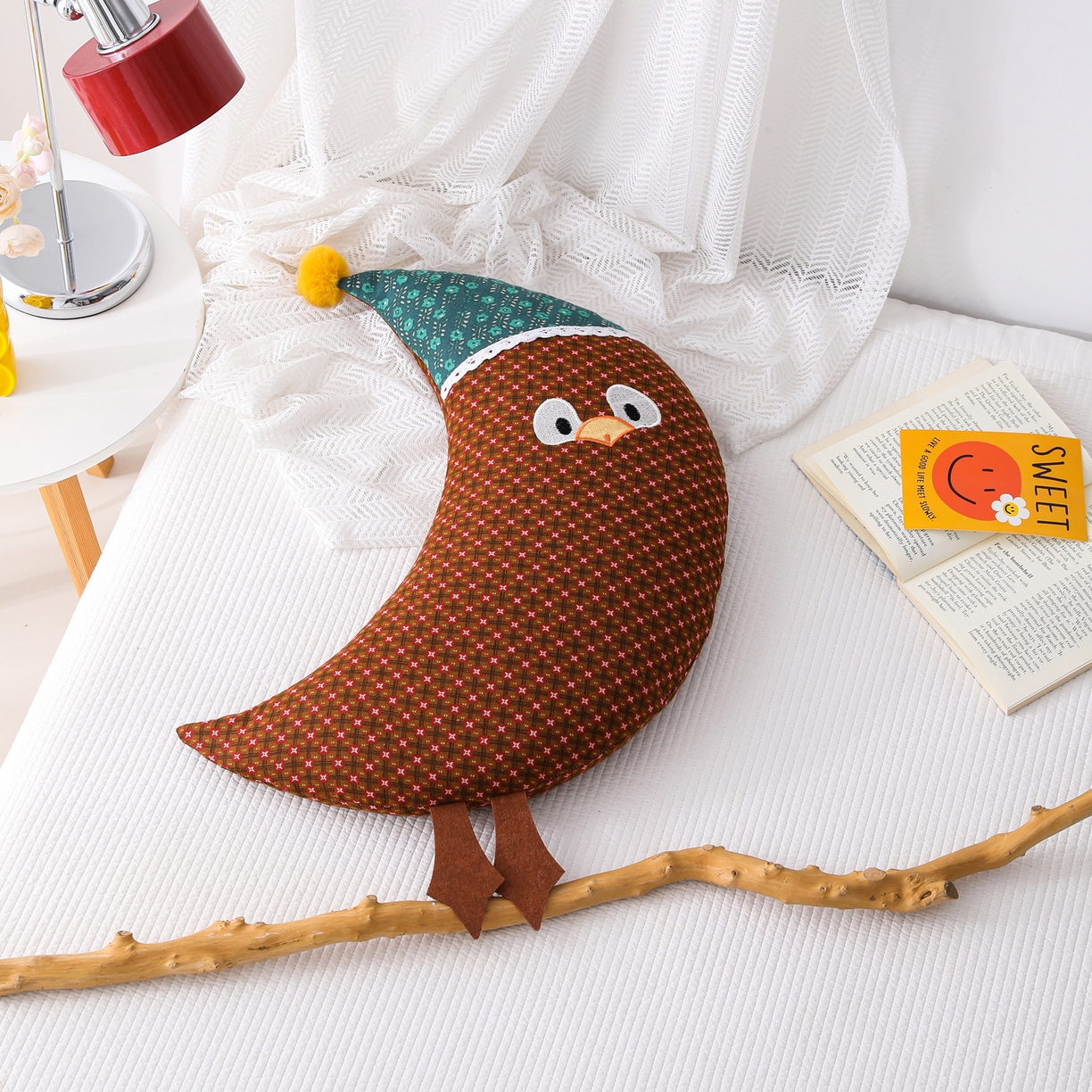 91家纺网 家纺一手货源 找家纺 芯洲 2026新款卡通可爱小鸟造型双层纱荞麦枕枕头枕芯 月眠鸟-橙