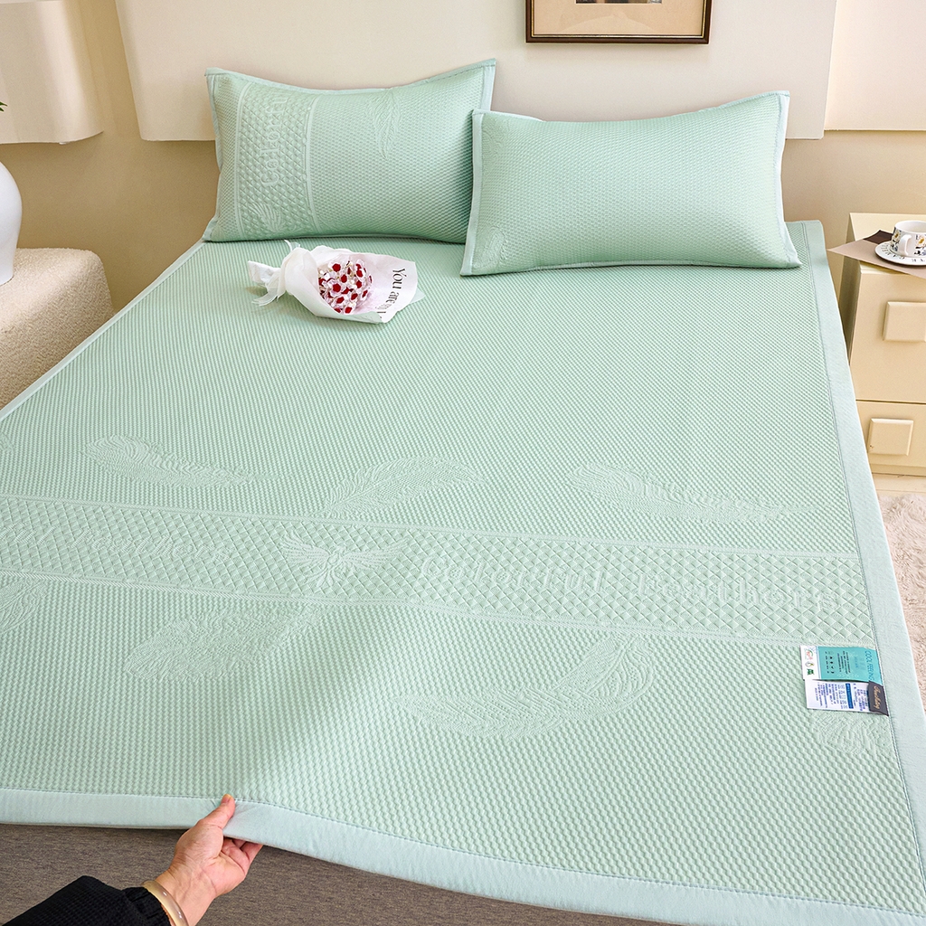 莱家富 2026新款A类凉感豆豆席凉席席子-平铺款 平铺款-羽毛绿
