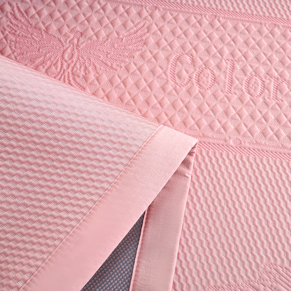 91家纺网 家纺一手货源 找家纺 莱家富 2026新款A类凉感豆豆席凉席席子-平铺款 平铺款-羽毛粉