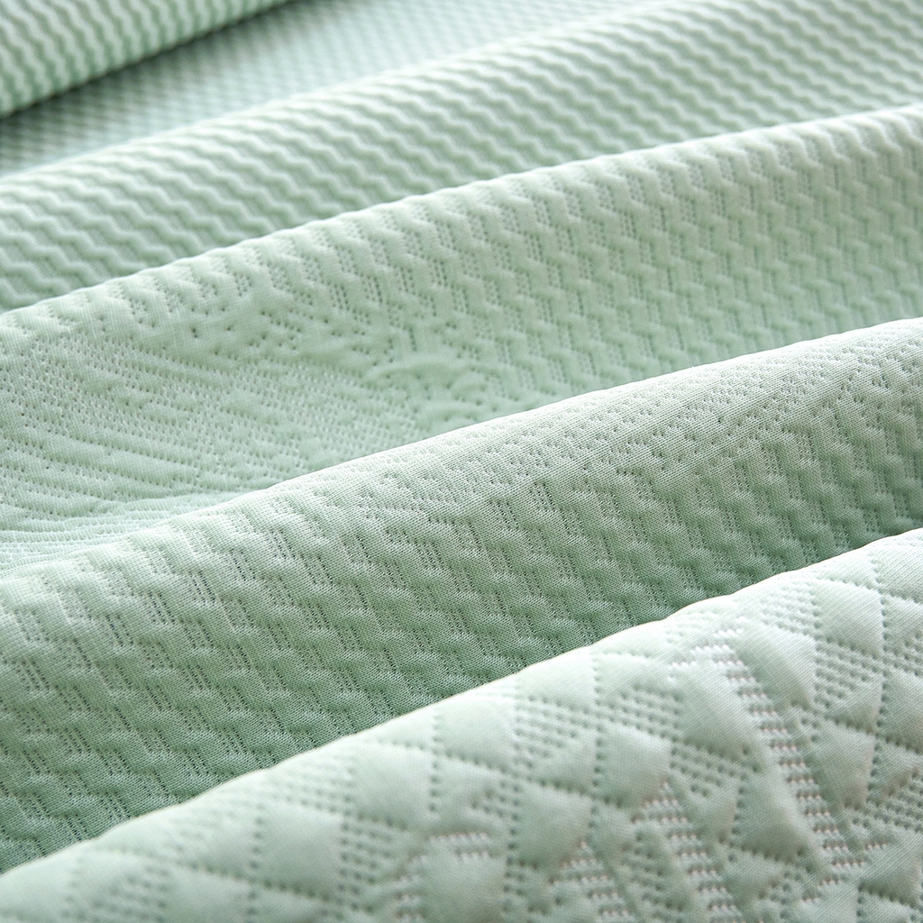 91家纺网 家纺一手货源 找家纺 莱家富 2026新款A类凉感豆豆席凉席席子-平铺款 平铺款-羽毛绿