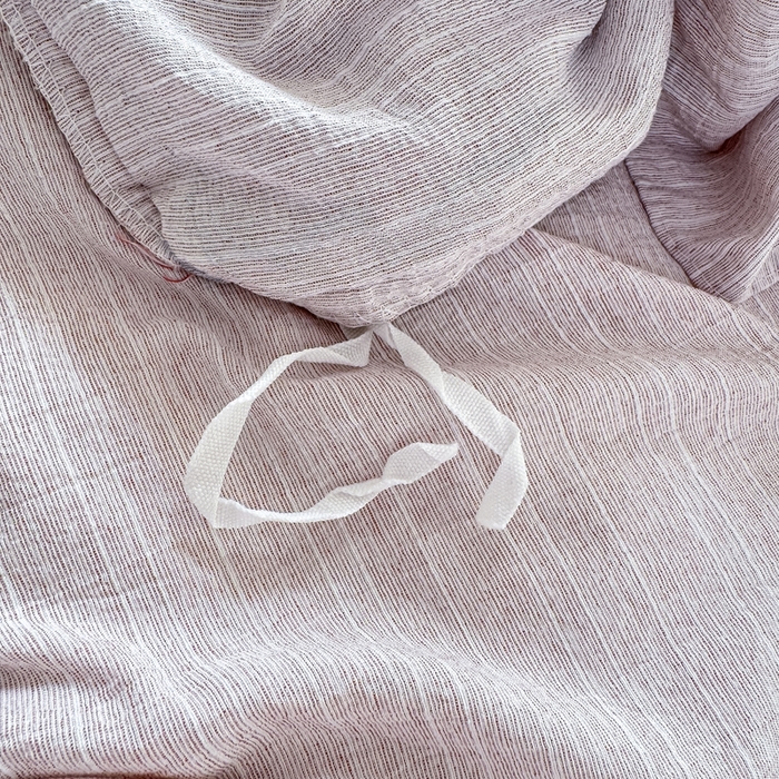 91家纺网 家纺一手货源 找家纺 大麦家纺 2026新款水洗色织棉麻花边四件套 粉雾觅境