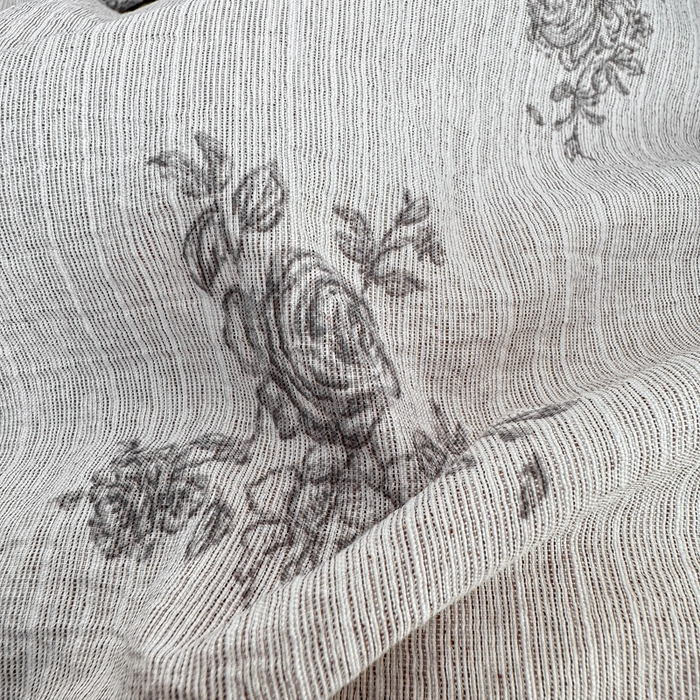 91家纺网 家纺一手货源 找家纺 大麦家纺 2026新款水洗色织棉麻花边四件套 玫瑰之吻