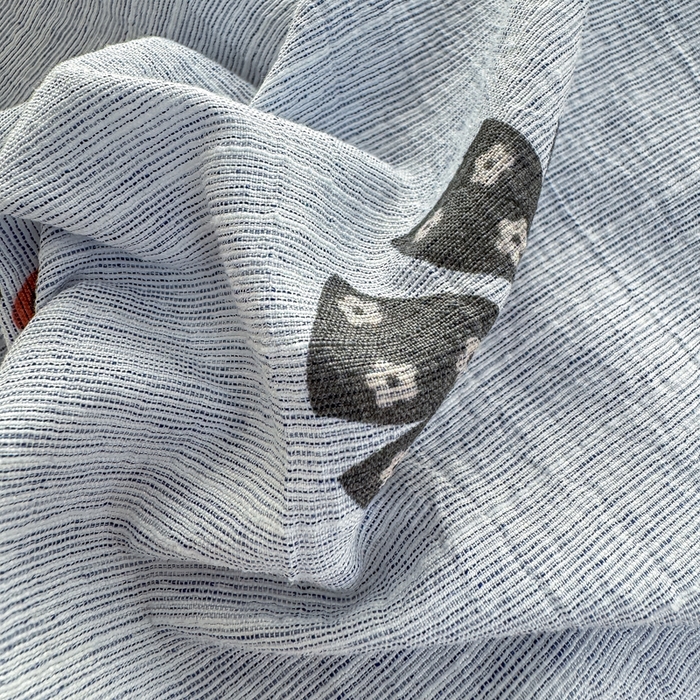 91家纺网 家纺一手货源 找家纺 大麦家纺 2026新款水洗色织棉麻花边四件套 梦蝴蝶