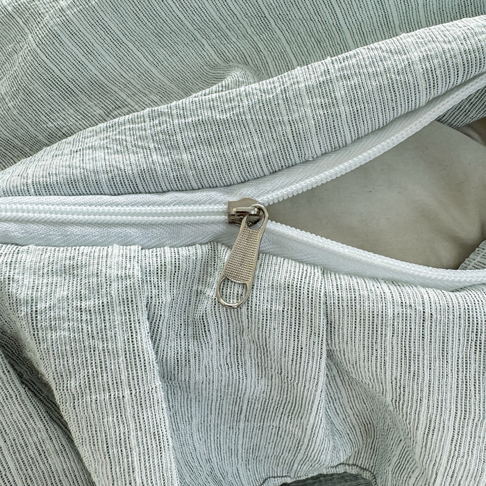 91家纺网 家纺一手货源 找家纺 大麦家纺 2026新款水洗色织棉麻花边四件套 企鹅时光