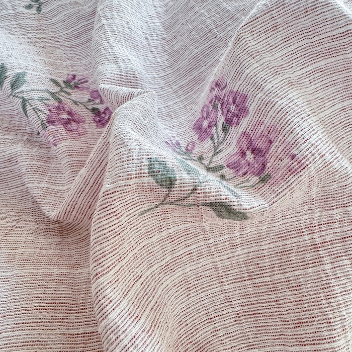 91家纺网 家纺一手货源 找家纺 大麦家纺 2026新款水洗色织棉麻花边四件套 幽兰雪魅