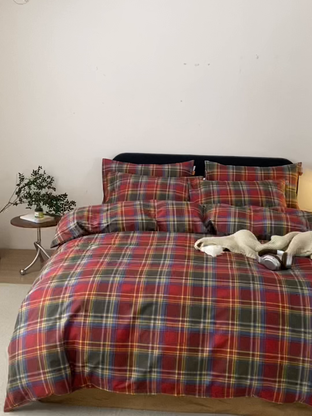 91家纺网 家纺一手货源 找家纺 （总）简宜家居（朝初家纺） 2026新款简约格子40支13070纯棉全棉四件套