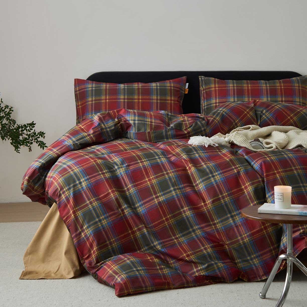 91家纺网 家纺一手货源 找家纺 （总）简宜家居（朝初家纺） 2026新款简约格子40支13070纯棉全棉四件套