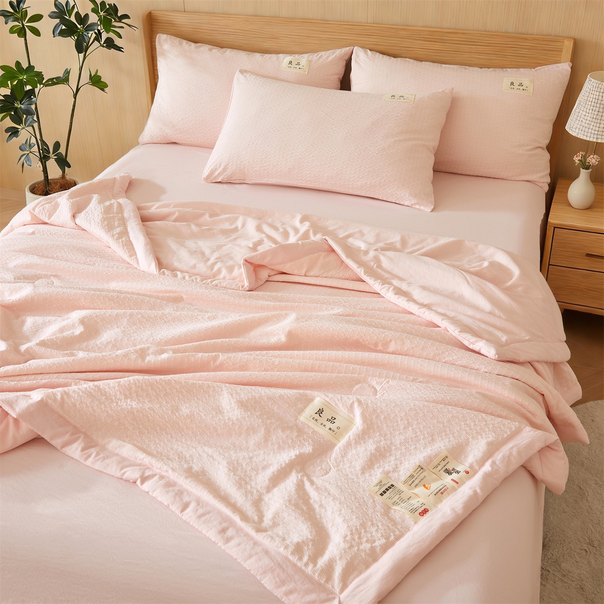 91家纺网 家纺一手货源 找家纺 （总）招财星家纺 2026新款A类奶芙棉大豆夏被四件套空调被被子夏凉被芯薄被子（带质检报告买家秀）