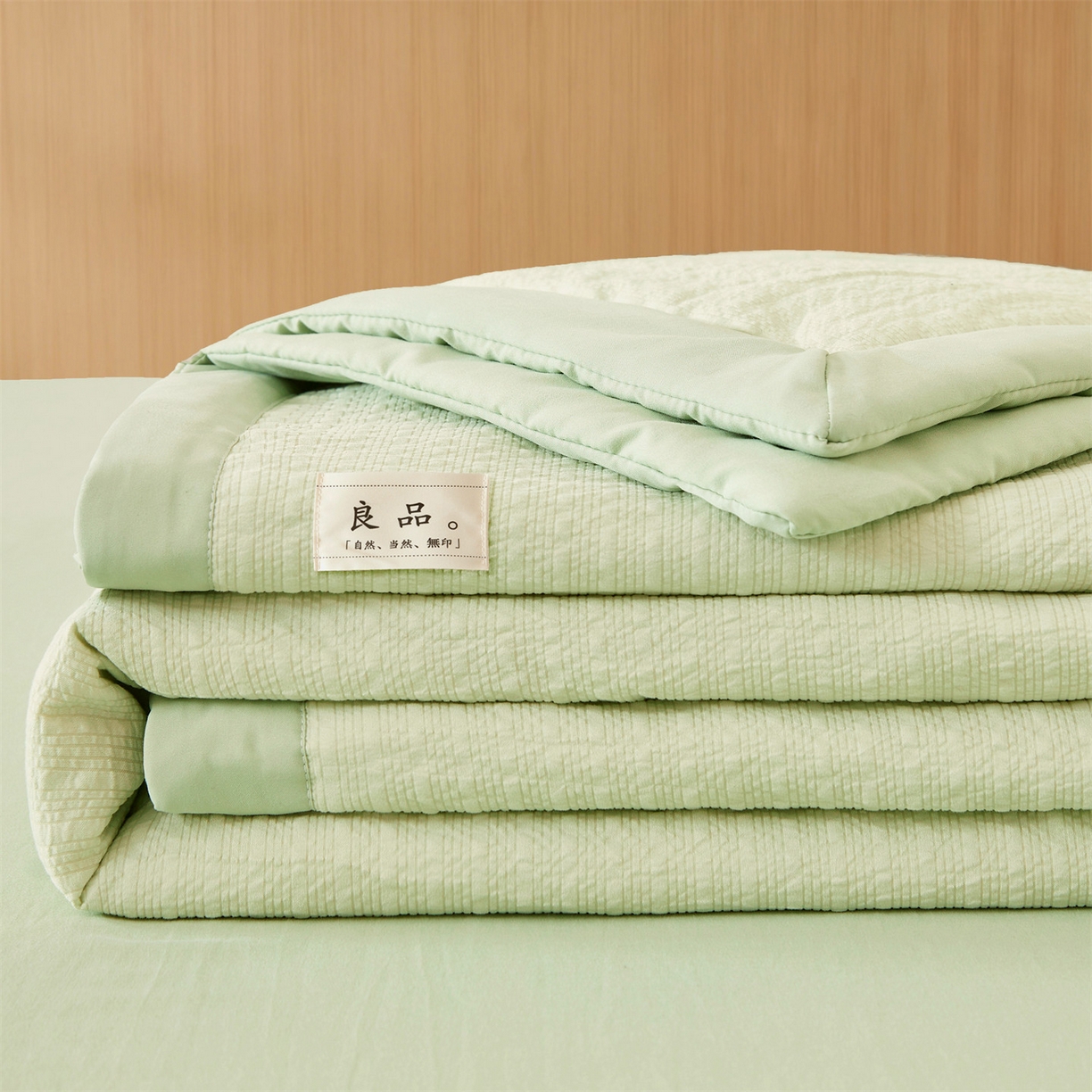 招财星家纺 2026新款A类奶芙棉大豆夏被四件套空调被被子夏凉被芯薄被子（带质检报告买家秀） 奶芙芙-果绿