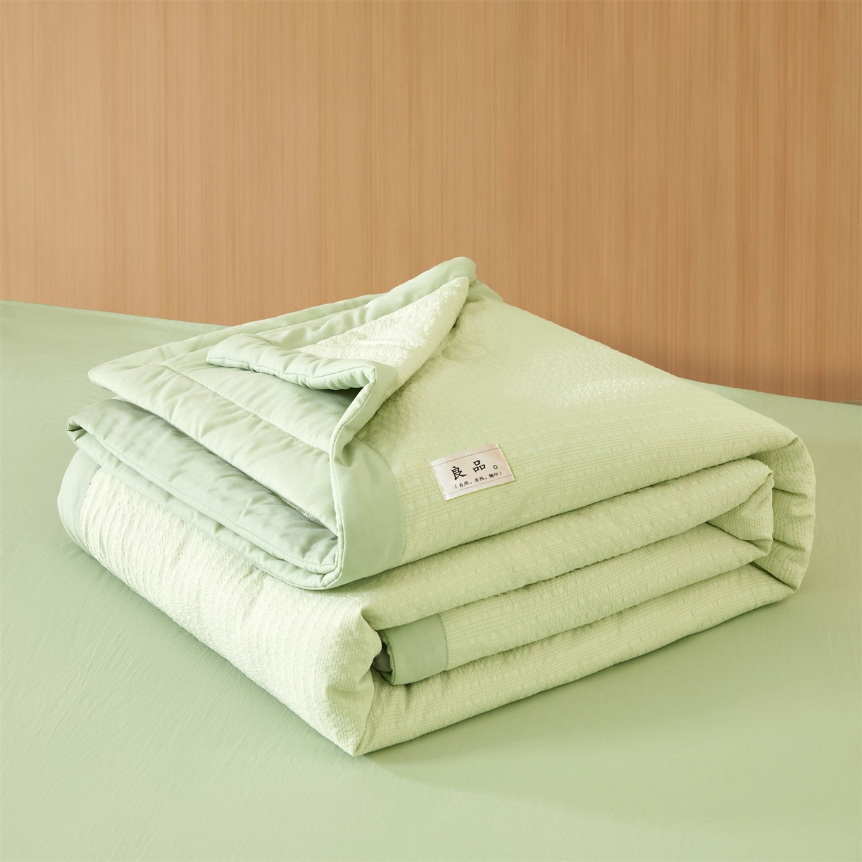 91家纺网 家纺一手货源 找家纺 招财星家纺 2026新款A类奶芙棉大豆夏被四件套空调被被子夏凉被芯薄被子（带质检报告买家秀） 奶芙芙-果绿