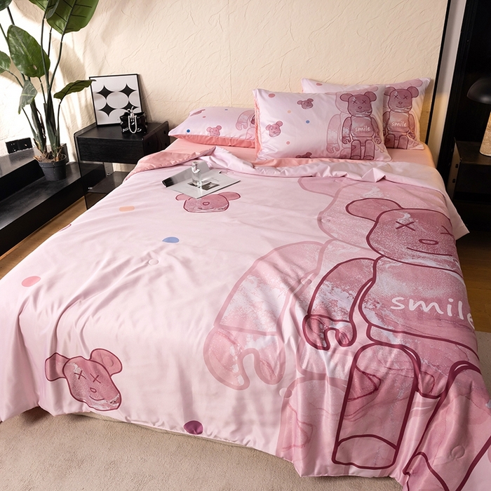 91家纺网 家纺一手货源 找家纺 色鬼布艺高端家居主号 2026春夏新款水洗真丝夏被夏凉被空调被四件套 流沙