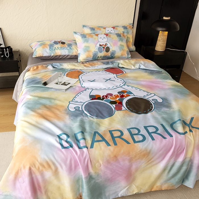 91家纺网 家纺一手货源 找家纺 色鬼布艺高端家居主号 2026春夏新款水洗真丝夏被夏凉被空调被四件套 七彩熊