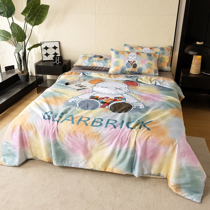 91家纺网 家纺一手货源 找家纺 色鬼布艺高端家居主号 2026春夏新款水洗真丝夏被夏凉被空调被四件套 七彩熊