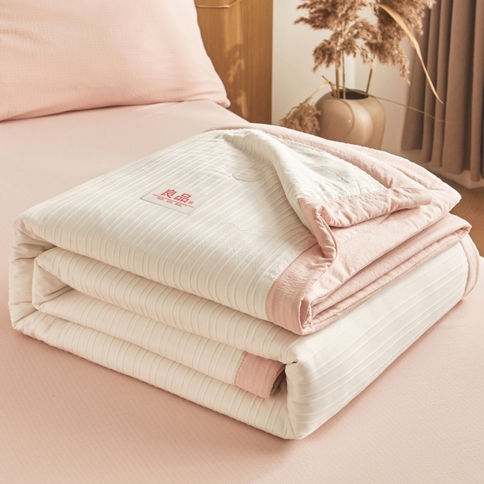 91家纺网 家纺一手货源 找家纺 爱屋及屋 2026新款良品100%纯棉花夏被夏凉被空调被 良品-粉玉